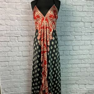 Magic Scarf Hem Halter Dress